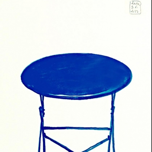 2019 - Tavolino azzurro di ferro